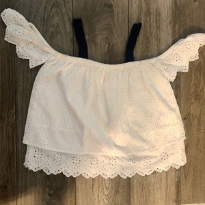 Zara Girls Eyelet off the shoulder top size 8
